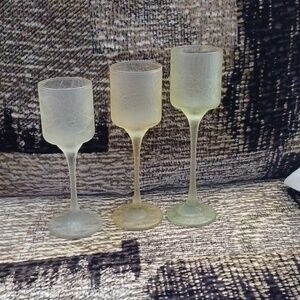 4/$60 New Vintage PartyLite "Citrus" Cordial Glass Candle Holders - Set Of 3
